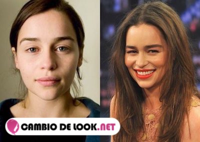 Emilia Clarke con y sin maquillaje